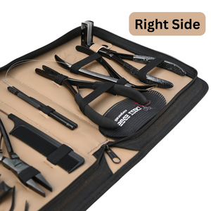 New Hair Extension tools Kit <b>Black</b> with 7In Tape In Hair Extension Plier Bead Opening Closing Plier Loop Hook & Sectioning Clips - Product Image 3
