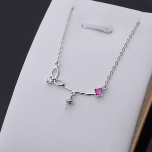 Pendentif en argent S925 style œil avec chaîne de clavicule, accessoire DIY pour femmes, collier tendance avec perle - Product Image 1