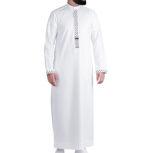 Wholesale Pastel Mint Green Men Thobe Summer Style Saudi Jubba <b>Long</b> Sleeve Islamic <b>Dress</b> Arabic Kandura Robe Dishdasha <b>For</b> Men - Product Image 4