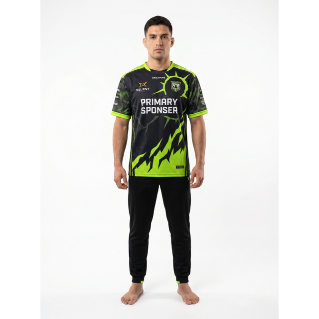 Custom 100% Polyester Quick Dry Knitted Esports Jersey Sublimated Short Sleeve Gaming Shirt OEM Logo Pro Gamer Team Uniform Men
