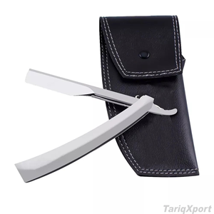 Navaja de Afeitar Profesional de Acero Inoxidable para Barbería con Mango de Madera, Diseño de Anillo Único, Recubrimiento de Polvo Negro, para Afeitar Cara y Cuerpo de Hombres - Product Image 6