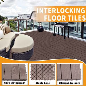 Baldosas de Plástico Encajables para Exteriores, Resistentes al Agua, 11.8''x11.8'' (Paquete de 44), Aptas para Todo Tipo de Clima, para Patio, Jardín, Piscina - Product Image 3