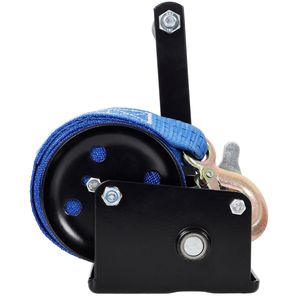 Argano Manuale Portatile da 800 libbre con Cinghia Blu da 6 Metri, Guscio Nero, Rapporto di Trasmissione 3.1:1, Cricchetto Bidirezionale, Argani Elettrici - Product Image 6
