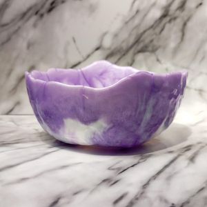 Tazón de Resina para Servir con Aspecto de Mármol, Tallado, de Grado Alimenticio, Color y Forma Personalizables, Ideal para Fiestas en Casa, Color Naranja - Product Image 5