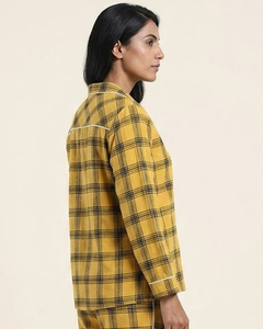 <b>Women's</b> Plaid <b>Flannel</b> Pajama <b>Shirt</b> Custom <b>Checked</b> Plaid <b>Shirts</b> Ladies Long Sleeve Turn Down Collar <b>Flannel</b> <b>Shirts</b> <b>Women</b> - Product Image 3