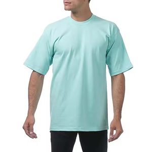 Custom Logo Summer Fitness Training Gym T-Shirt for <b>Men</b> 100% Cotton Breathable and Long with Printed Pattern - Product Image 4