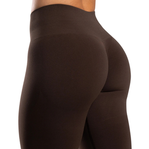 Leggings de compression marron taille haute sans couture pour femme, idéaux pour la gym, le fitness, le yoga, la course à pied, l'entraînement, résistants aux squats, extensibles dans quatre directions, pour activités sportives - Product Image 6