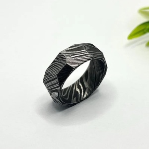 Hot Selling Handmade Damascus Steel <b>Ring</b> for Men Women Wedding Band Fashion Party <b>Ring</b> Custom Latest Design OEM Supplier - Product Image 1