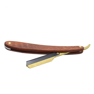 Professional Straight Edge Razor Stainless Steel Blade Wooden Handle Single Blade Folding Barber Shaver For <b>Men</b> Grooming Tool - Product Image 2