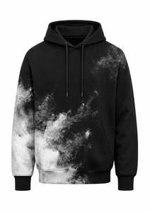 Men's Hooded Fleece Sweatshirt Spray Print Regular Fit Casual Pocket Autumn Breathable Knitted 100% Cotton <b>Raglan</b> Sleeve - Product Image 3