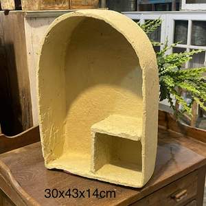 Étagère murale en papier mâché faite à la main, style rustique vintage, art indien, figurine décorative Jharokha - Product Image 2