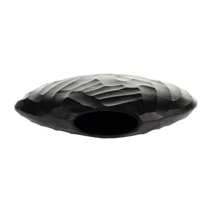 Vase en bois sculpté à la main, motif irrégulier, design minimaliste, pour fleurs, plantes vertes, utilisation sur le bureau, intérieur - Product Image 3