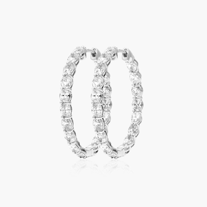 Boucles d'oreilles créoles en argent 925 avec moissanite taille ovale, luxueuses, élégantes, de haute qualité, scintillantes, bijoux fins, cadeau pour femme, mariage - Product Image 2