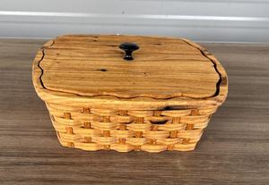 Panier de rangement en bois écologique fait main de qualité supérieure avec poignées, organisateur moderne pour la cuisine, la salle de bain, la chambre à coucher, le salon - Product Image 3