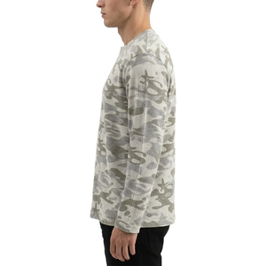 Camiseta de Manga Larga para Hombre, Tejido Waffle, Corte Holgado, Estampado Digital de Camuflaje, 100% Algodón, Estilo Urbano, Alta Calidad - Product Image 5