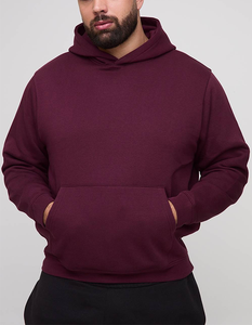 Streetwear Blank 100% Cotton <b>Hoodie</b> Custom 3d Puff Print Logo Heavyweight Oversized Front Pockets Men <b>Burgundy</b> Hooded Sweater - Product Image 5