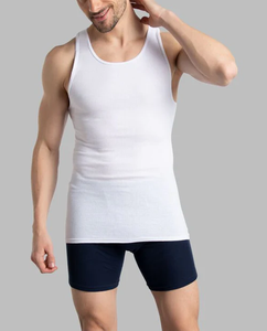<b>Men's</b> Fitted <b>Ribbed</b> Scoop neck Cotton Tank Top Wholesale <b>Vest</b> Supplier Europe - Product Image 1