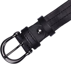 Nuevo Cinturón Casual de Cuero Vacuno Negro Marrón con Hebilla de Aleación de Cierre Automático, Duradero e Impermeable, Estilo Sencillo para Hombre - Product Image 5