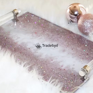 ถาดเรซิ่นทำมือสุดหรู ถาดเสิร์ฟตกแต่งสไตล์โมเดิร์นระดับพรีเมียม สำหรับโต๊ะอาหาร โต๊ะกาแฟ ภายในบ้าน โดย Tradebyd - Product Image 1