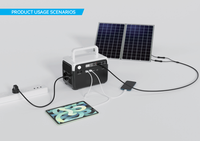 Station solaire portable OEM ODM pour camping extérieur 300W 600W, générateur solaire à onde sinusoïdale pure MPPT, batterie LiFePO4, panneau solaire