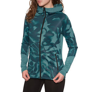 Ensemble décontracté deux pièces pour femme : sweat-shirt à col montant et short tie-dye camouflage bleu – Tenue de détente et streetwear d'été - Product Image 1