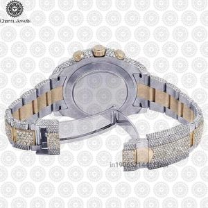 Charm Jewells Men's Luxury Stainless Steel Chronograph <b>Watch</b> With Diamond Accents Folding Clasp Analog Quartz 20mm Band - Product Image 1