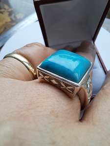 Bague en argent sterling Whitney Kelly avec turquoise, bijoux en pierres précieuses faits à la main, design élégant pour femmes, vente en gros, exportation - Product Image 4