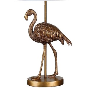 Lámpara de mesa Flamingo, lámpara de pájaro, lámpara de flamenco dorada, lámpara decorativa con base de animal, lámpara novedosa, iluminación artística, lámpara escultural - Product Image 4