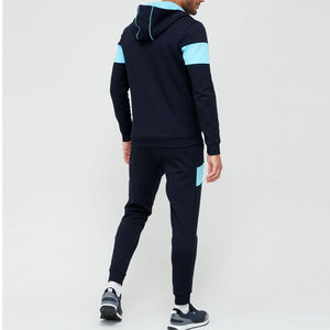 ชุดวอร์มสีน้ำเงินกรมท่าและสีฟ้าอ่อนสำหรับผู้ชาย เสื้อแจ็คเก็ตแบบมีเชือกผูก กางเกงจ็อกเกอร์ทรงปกติ ชุดกีฬาสำหรับฝึกซ้อม ระบายอากาศได้ดี - Product Image 2