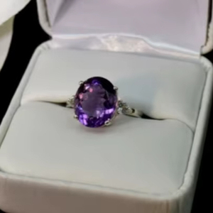 Anillo de Compromiso de Plata de Ley 925 con Amatista para Mujer, Joyería Fina, Anillos de Boda para Aniversarios, Venta al por Mayor para Chicas - Product Image 2