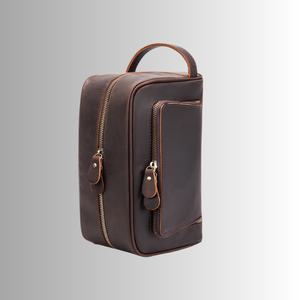 Wholesale Premium Quality Vintage Genuine Leather Large Fashion Dopp Kit Handcrafted Cowhide Travel for Bag Zipper Heavy - Product Image 3
