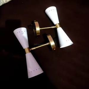 Aplique de Pared Moderno de Latón y Cristal, Lámpara de Pared LED de Estilo Mid-Century, Par de Luces Blancas Cálidas de 2700K para Sala de Estar, Hotel, Oficina en Casa - Product Image 3