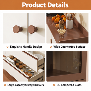 Meuble de rangement de cuisine moderne avec tiroirs de comptoir et espace de rangement latéral, buffet gain de place pour salle à manger et maison - Product Image 5