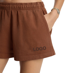 Shorts de Discoteca Soho Premium para Mujer, de Pana de Algodón Grueso de 280 GSM, Cintura Elástica, Acabado Vintage, Personalizados OEM, Casuales para Descansar - Product Image 5