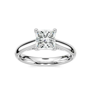 One carat princess cut diamond Bernice solitaire engagement <b>ring</b> elegant classic womens jewelry timeless fine craftsmanship - Product Image 3