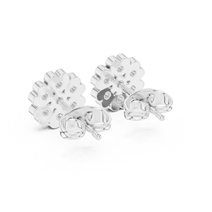 Pendientes de Diamantes Cultivados en Laboratorio con Diseño Floral Plateado de Lujo, Joyería Fina de Moda para Mujer, Regalo de Boda o Compromiso - Product Image 3