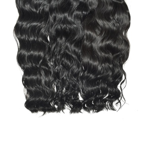 Indisches Rohhaar aus Tamil Nadu, gewellte Echthaarbündel, natürliche schwarze Farben, unverarbeitet, intakte Schuppenschicht, Remy, doppelt gewebte Extensions - Product Image 6
