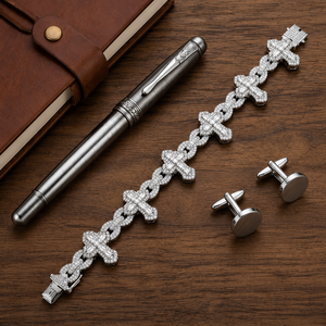 Top Quality Modern Design 925 <b>Silver</b> <b>Men's</b> Premium Iced Out CROSS Custom Cuban Link Moissanite Diamond Bracelet Gifts <b>for</b> <b>men</b> - Product Image 4