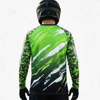 Jersey de Motociclismo de Manga Larga con Estampado por Sublimación, Diseño Personalizado, Secado Rápido, Transpirable, Poliéster, Verano/Invierno