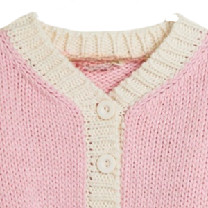 Cardigan en tricot rose et neutre pour bébé, en acrylique doux, à manches longues, boutonné devant, pour nouveau-né, nourrisson, tout-petit, filles - Product Image 4