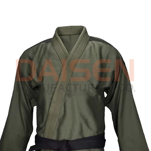 Kimono de BJJ vert olive pour homme, coupe classique, 100% coton, vêtements d'arts martiaux durables, taille adulte - Product Image 3