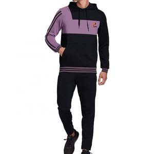Conjunto Deportivo Personalizado para Hombre, Talla Grande XL, Sudadera Deportiva de Algodón, Color Morado Liso, Sudadera con Capucha para Gimnasio, Invierno - Product Image 1