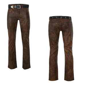 กางเกงหนังผู้ชายสไตล์วินเทจทรงปกติเอวสูงผูกเชือก ระบายอากาศได้ดี แห้งเร็ว ราคาสุดคุ้ม - Product Image 3