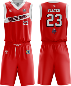 Camiseta de Baloncesto Tennessee Ballers para Hombre, Sin Mangas, Cuello en V, Roja, Impresión Sublimada, Malla Transpirable, Corte Atlético - Product Image 1