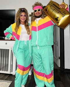 Men Retro Tracksuit 80s 90s Hip Hop Outfit Windbreaker Jacket and <b>Pants</b> Bulk Supplier - Product Image 4
