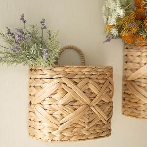 Panier de rangement suspendu en rotin avec poignée pour ustensiles de cuisine, porte-cuillères et baguettes, à un seul niveau, style rustique, fait main - Product Image 2
