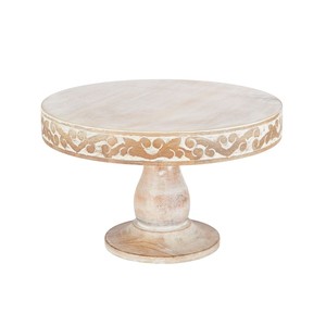Handcrafted Acacia Wooden <b>Cake</b> Stand Eco-Friendly Engraved Floral Pedestal for <b>Wedding</b> & Party Wholesale Kitchenware Decor - Product Image 3