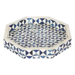 Bandeja de Servir con Incrustaciones de Hueso de Calidad Premium, Bandeja de Lujo Hecha a Mano para Decoración de Mesa de Comedor y Mesa de Centro - Product Image 1