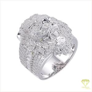 Anillo de lujo para hombre, de plata 925 con diamante cultivado en laboratorio, inspirado en animales, para compradores mayoristas de joyería. - Product Image 4