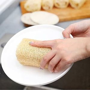 Wholesale Unbleached Natural Loofah <b>Kitchen</b> <b>Sponge</b> Organic Dish Scrubber Biodegradable Eco Friendly Wash Pad Custom OEM - Product Image 5